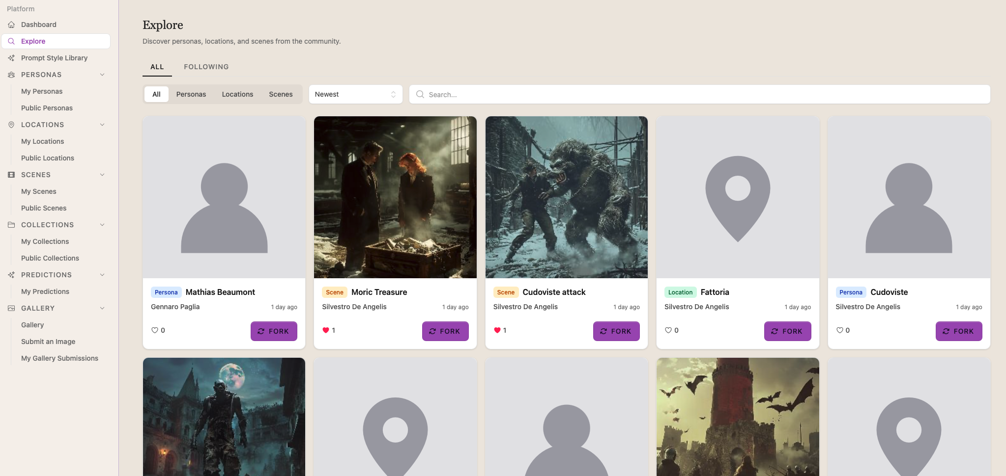 Placeholder: screenshot of the character library or main screen